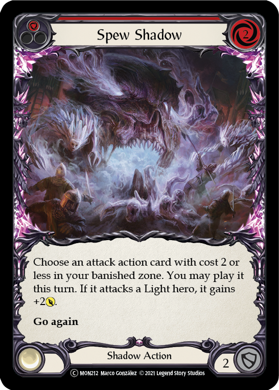 Spew Shadow (Red) (Rainbow Foil) [U-MON212-RF] Unlimited Edition Rainbow Foil | GnG Games