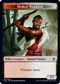 Human Warrior // Food (18) Double-sided Token [Throne of Eldraine Tokens] | GnG Games