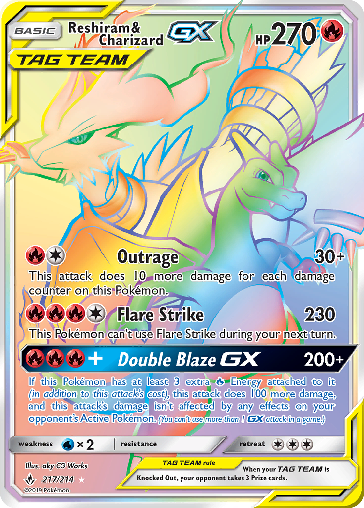 Reshiram & Charizard GX (217/214) [Sun & Moon: Unbroken Bonds] | GnG Games