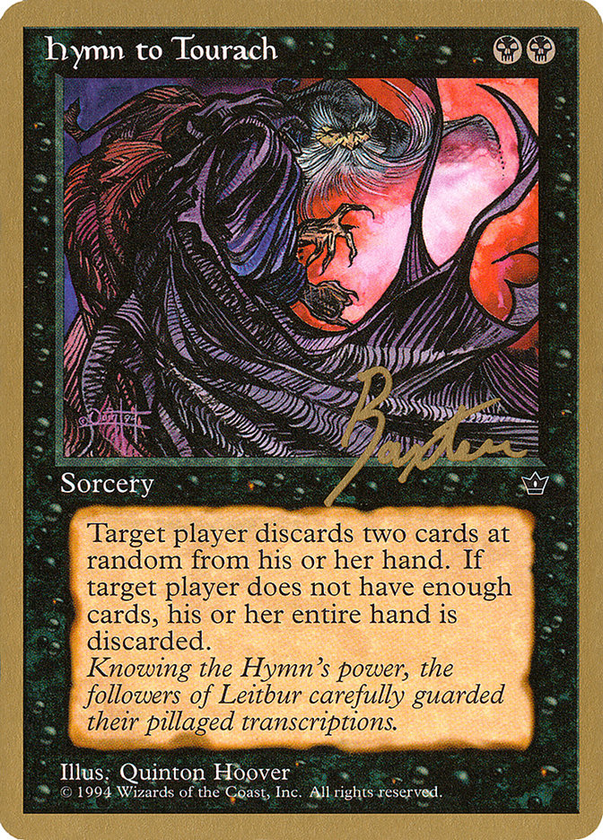 Hymn to Tourach (Cloak) (George Baxter) [Pro Tour Collector Set] | GnG Games