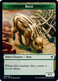 Boar // Food (15) Double-sided Token [Throne of Eldraine Tokens] | GnG Games