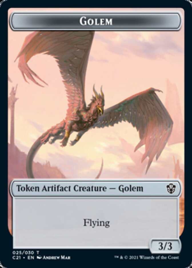 Golem // Thopter Token (025/030) [Commander 2021 Tokens] | GnG Games