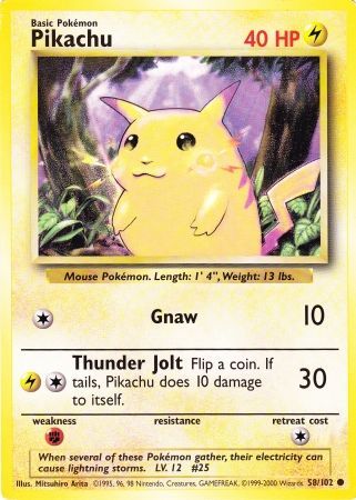 Pikachu (58/102) (Jumbo Card) [Base Set Unlimited] | GnG Games
