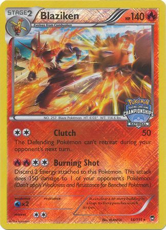 Blaziken (14/111) (National Championship Promo) [XY: Furious Fists] | GnG Games