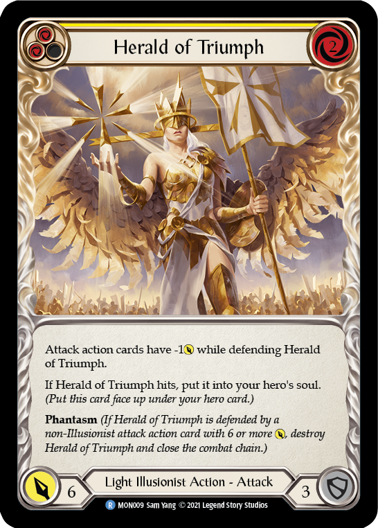 Herald of Triumph (Yellow) (Rainbow Foil) [MON009-RF] 1st Edition Rainbow Foil | GnG Games