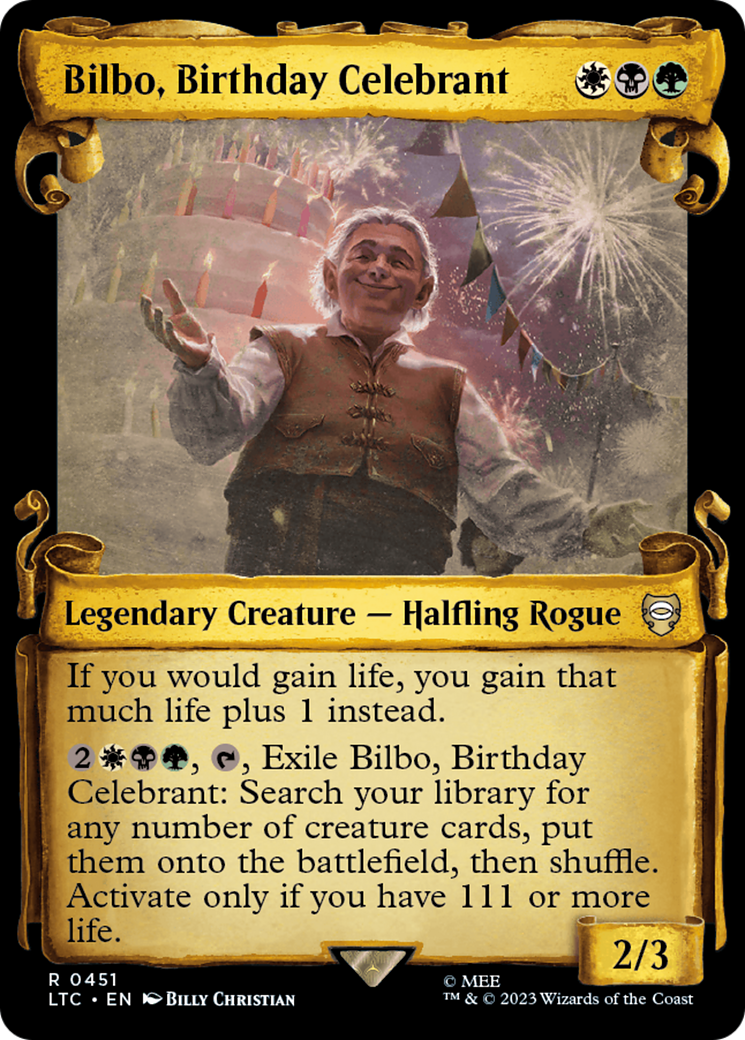 Bilbo, Birthday Celebrant [The Lord of the Rings: Tales of Middle-Earth Commander Showcase Scrolls] | GnG Games