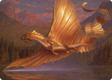 Adult Gold Dragon Art Card [Dungeons & Dragons: Adventures in the Forgotten Realms Art Series] | GnG Games