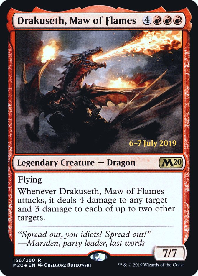 Drakuseth, Maw of Flames  [Core Set 2020 Prerelease Promos] | GnG Games
