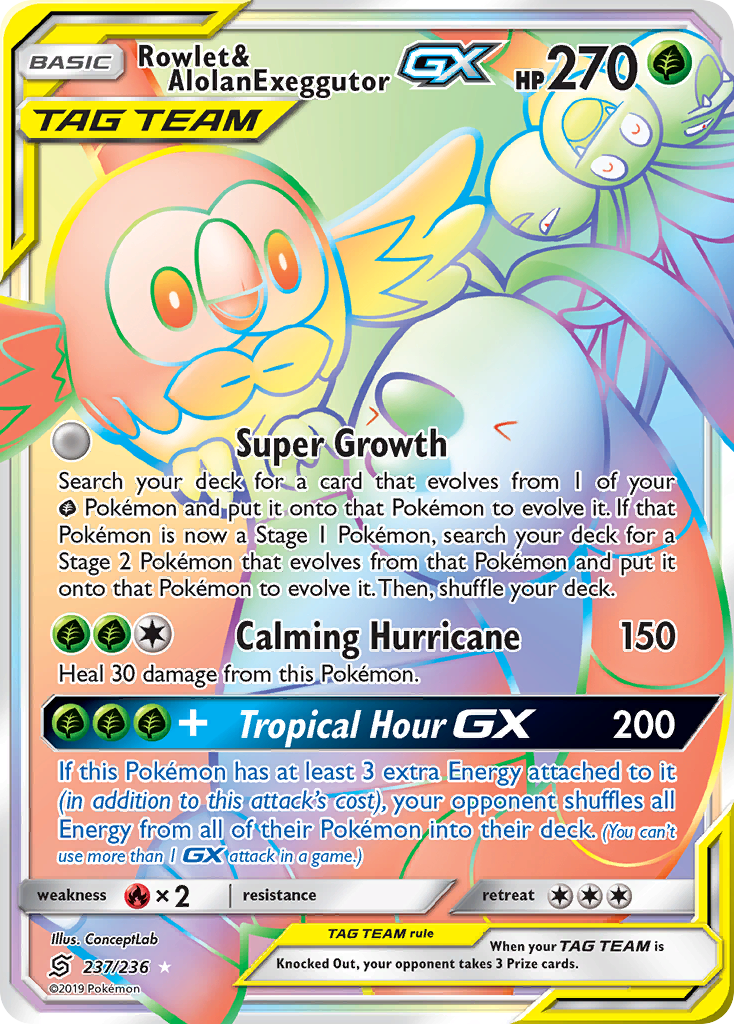 Rowlet & Alolan Exeggutor GX (237/236) [Sun & Moon: Unified Minds] | GnG Games