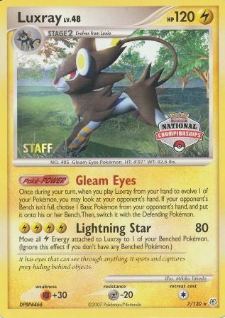 Luxray (7/130) (National Championships) (Staff) [Diamond & Pearl: Base Set] | GnG Games