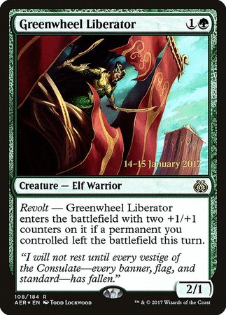 Greenwheel Liberator [Aether Revolt Promos] | GnG Games