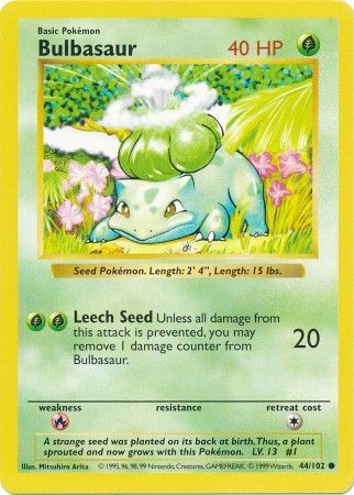 Bulbasaur (44/102) [Base Set Shadowless Unlimited] | GnG Games