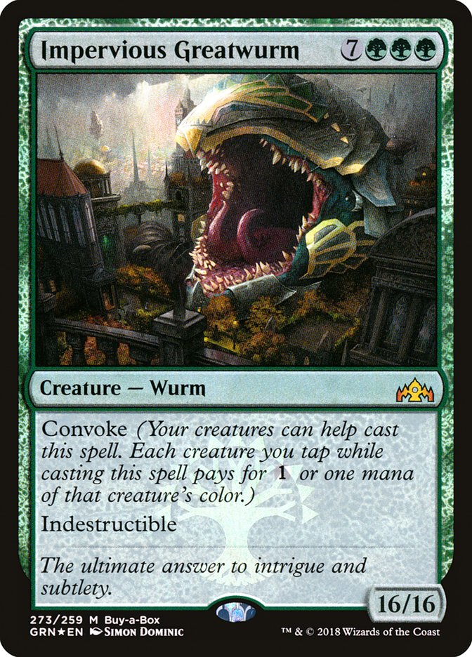 Impervious Greatwurm (Buy-A-Box) [Guilds of Ravnica] | GnG Games