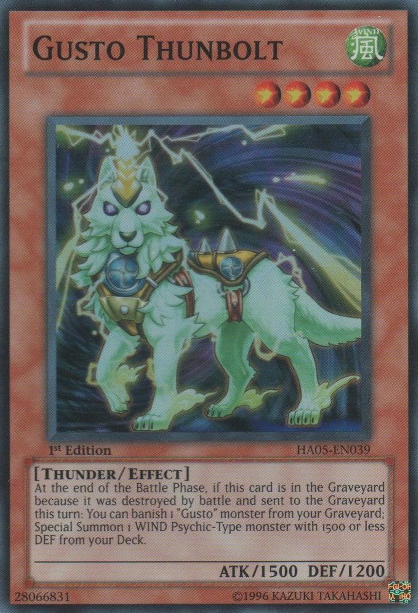 Gusto Thunbolt [HA05-EN039] Super Rare | GnG Games