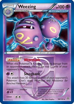 Weezing (58/135) (Theme Deck Exclusive) (Team Plasma) [Black & White: Plasma Storm] | GnG Games