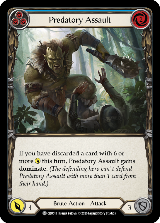 Predatory Assault (Blue) [CRU015] 1st Edition Normal | GnG Games