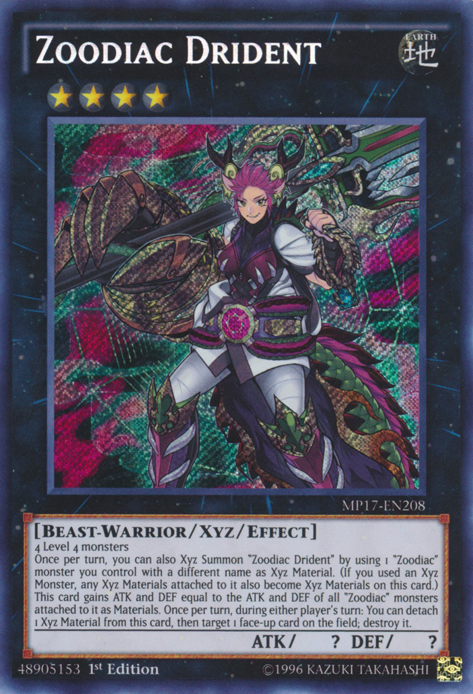 Zoodiac Drident [MP17-EN208] Secret Rare | GnG Games