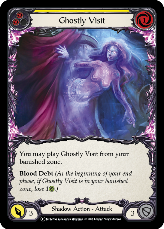 Ghostly Visit (Yellow) (Rainbow Foil) [U-MON204-RF] Unlimited Edition Rainbow Foil | GnG Games