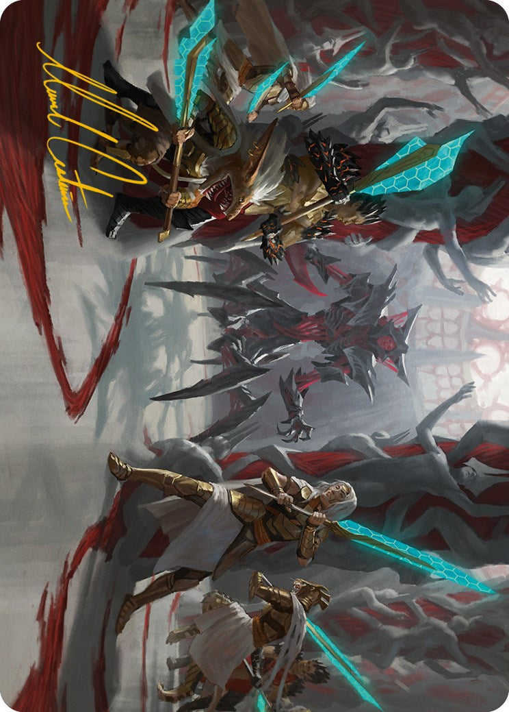 Goldwardens' Gambit Art Card (Gold-Stamped Signature) [Phyrexia: All Will Be One Art Series] | GnG Games