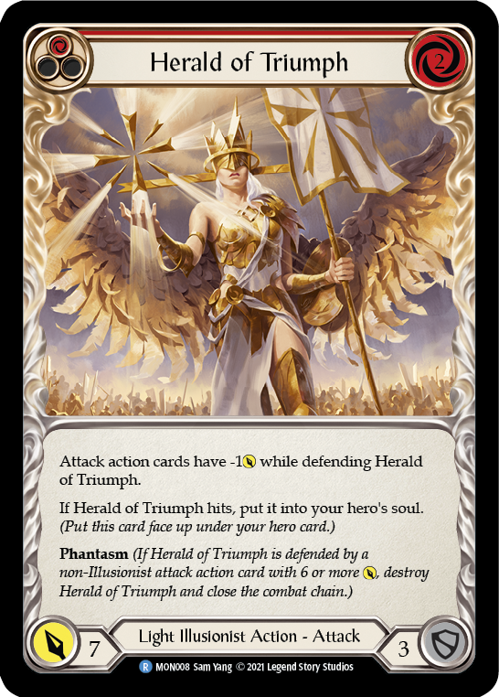 Herald of Triumph (Red) (Rainbow Foil) [MON008-RF] 1st Edition Rainbow Foil | GnG Games