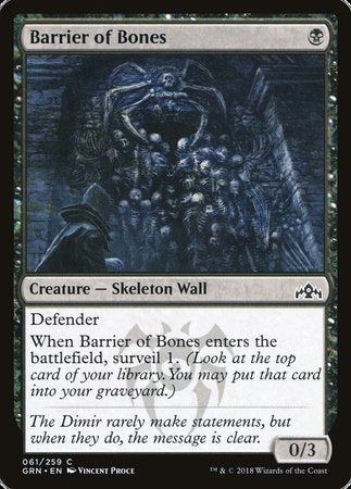 Barrier of Bones [Guilds of Ravnica] | GnG Games