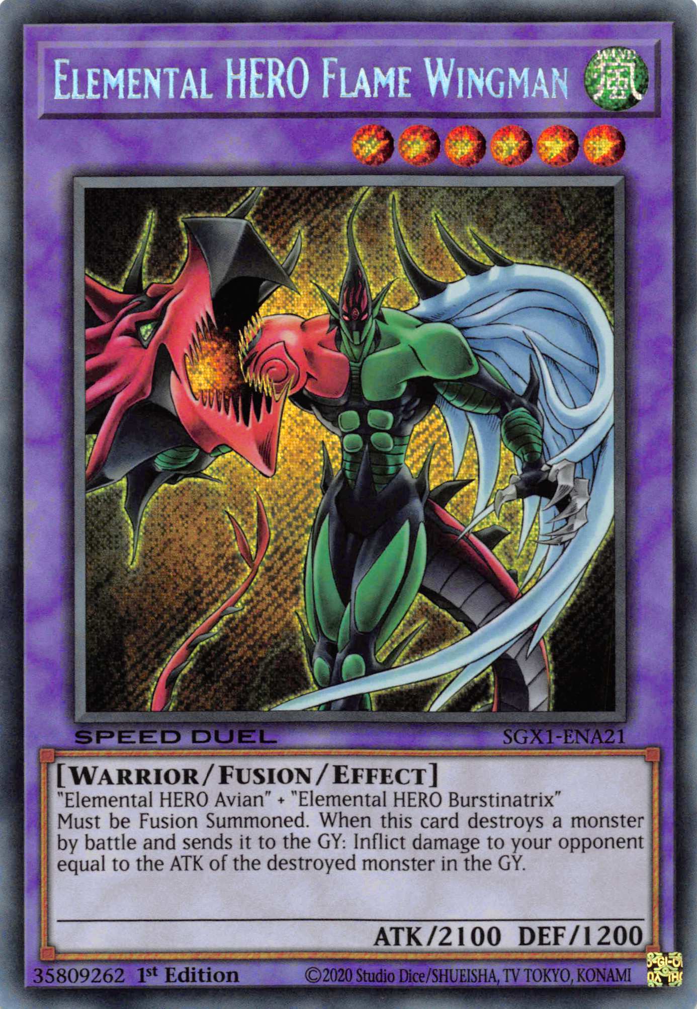 Elemental HERO Flame Wingman [SGX1-ENA21] Secret Rare | GnG Games