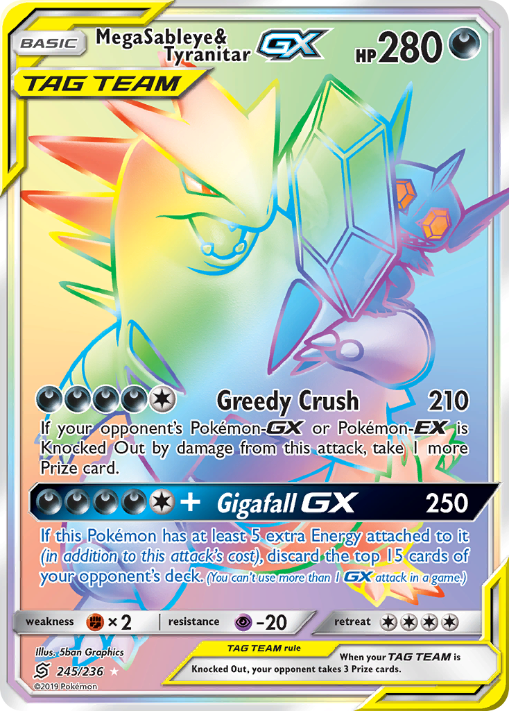 Mega Sableye & Tyranitar GX (245/236) [Sun & Moon: Unified Minds] | GnG Games