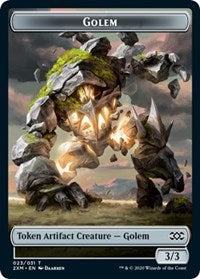 Golem // Elf Warrior Double-sided Token [Double Masters Tokens] | GnG Games