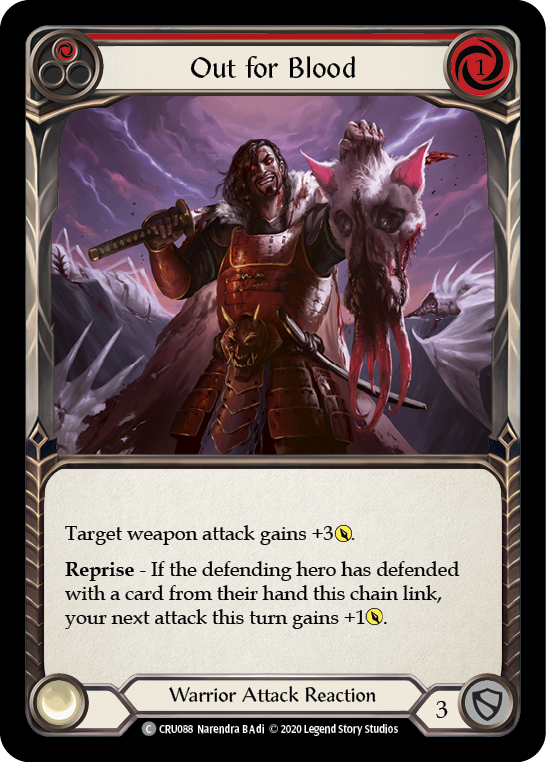 Out for Blood (Red) [CRU088] 1st Edition Rainbow Foil | GnG Games