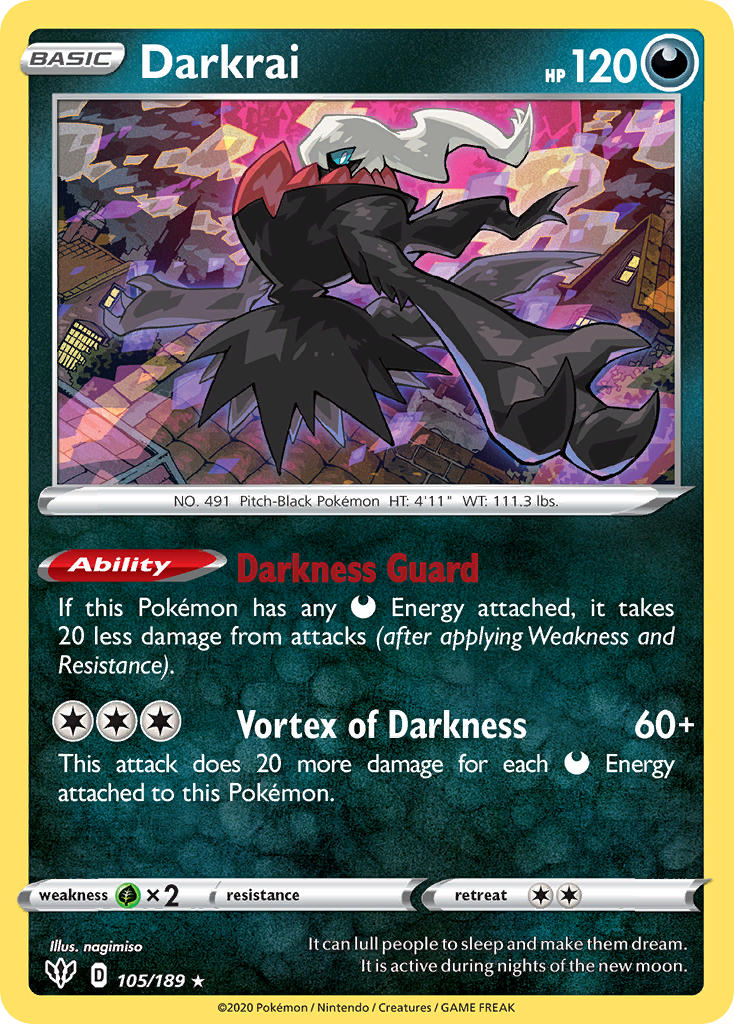 Darkrai (105/189) (Theme Deck Exclusive) [Sword & Shield: Darkness Ablaze] | GnG Games