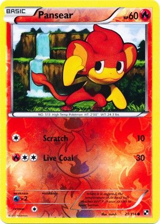Pansear (21/114) (Energy Reverse Holo) [Black & White: Base Set] | GnG Games
