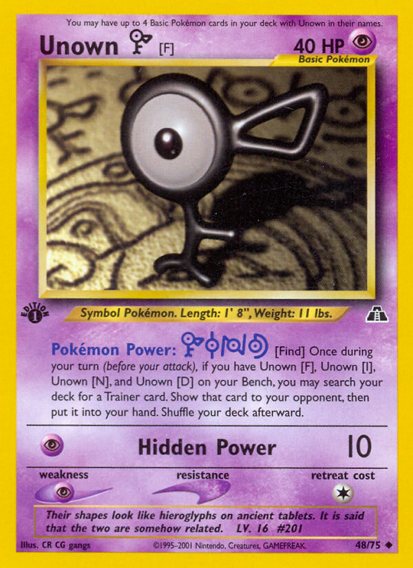 Unown [F] (48/75) [Neo Discovery 1st Edition] | GnG Games