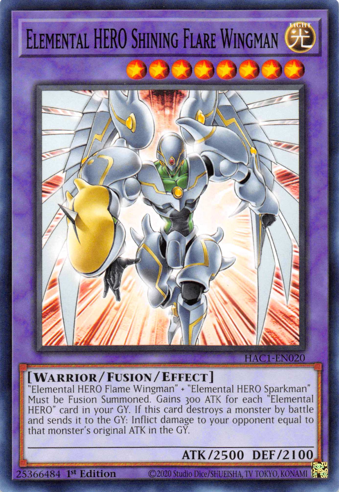 Elemental HERO Shining Flare Wingman (Duel Terminal) [HAC1-EN020] Parallel Rare | GnG Games