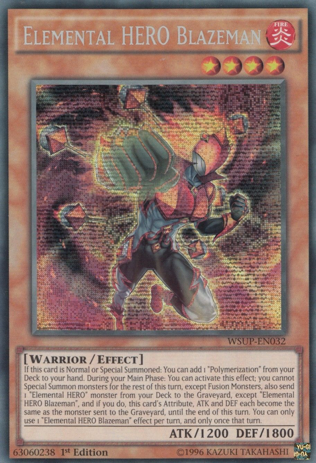 Elemental HERO Blazeman [WSUP-EN032] Prismatic Secret Rare | GnG Games