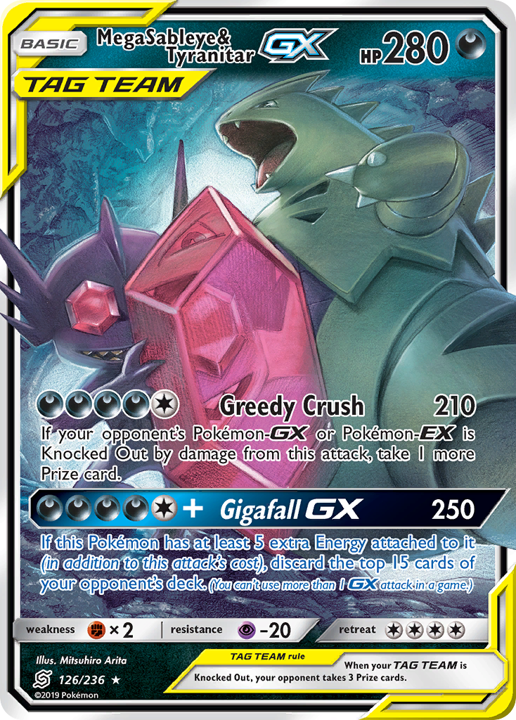 Mega Sableye & Tyranitar GX (126/236) [Sun & Moon: Unified Minds] | GnG Games