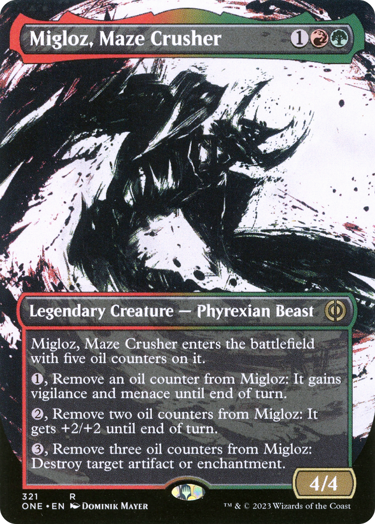 Migloz, Maze Crusher (Borderless Ichor) [Phyrexia: All Will Be One] | GnG Games