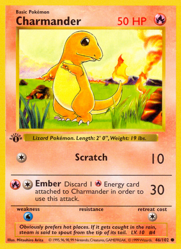 Charmander (46/102) (Shadowless) [Base Set 1st Edition] | GnG Games