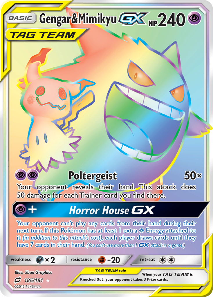 Gengar & Mimikyu GX (186/181) [Sun & Moon: Team Up] | GnG Games