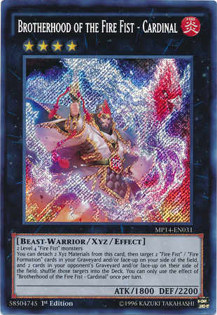 Brotherhood of the Fire Fist - Cardinal [MP14-EN031] Secret Rare | GnG Games