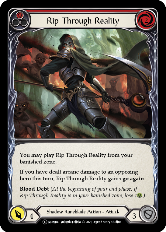 Rip Through Reality (Red) (Rainbow Foil) [U-MON180-RF] Unlimited Edition Rainbow Foil | GnG Games