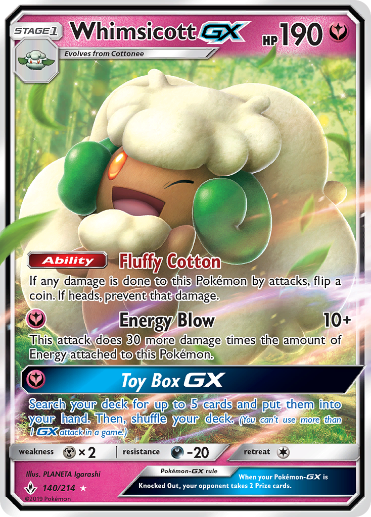 Whimsicott GX (140/214) [Sun & Moon: Unbroken Bonds] | GnG Games