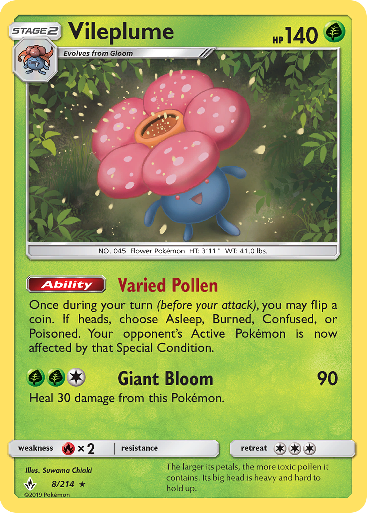 Vileplume (8/214) [Sun & Moon: Unbroken Bonds] | GnG Games