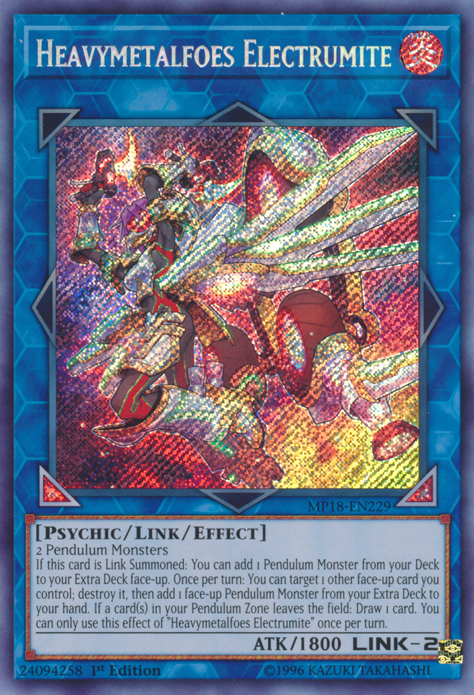 Heavymetalfoes Electrumite [MP18-EN229] Secret Rare | GnG Games