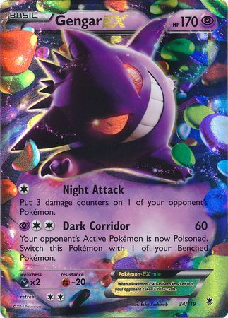 Gengar EX (34/119) (Jumbo Card) [XY: Phantom Forces] | GnG Games