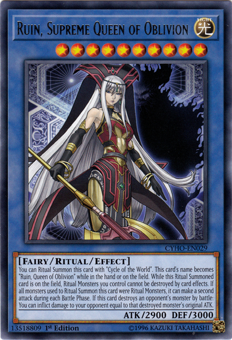 Ruin, Supreme Queen of Oblivion [CYHO-EN029] Rare | GnG Games