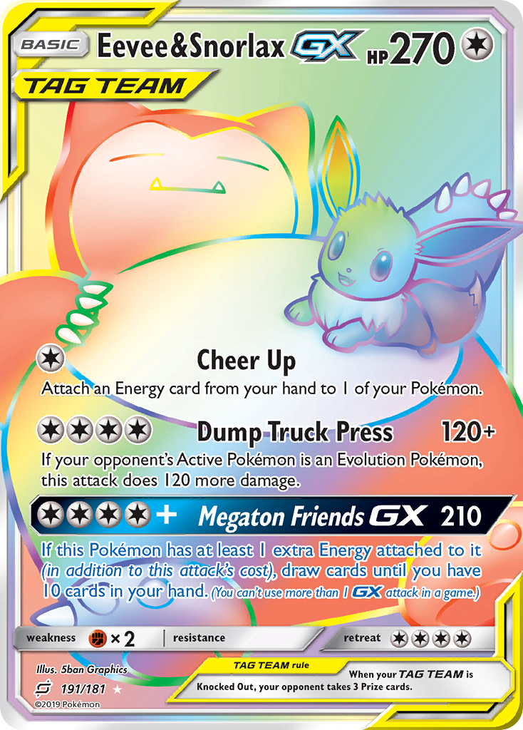 Eevee & Snorlax GX (191/181) [Sun & Moon: Team Up] | GnG Games