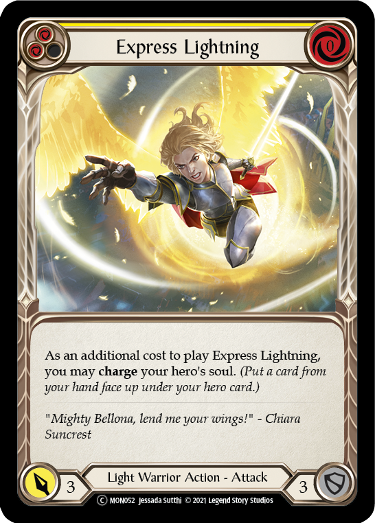 Express Lightning (Yellow) (Rainbow Foil) [U-MON052-RF] Unlimited Edition Rainbow Foil | GnG Games