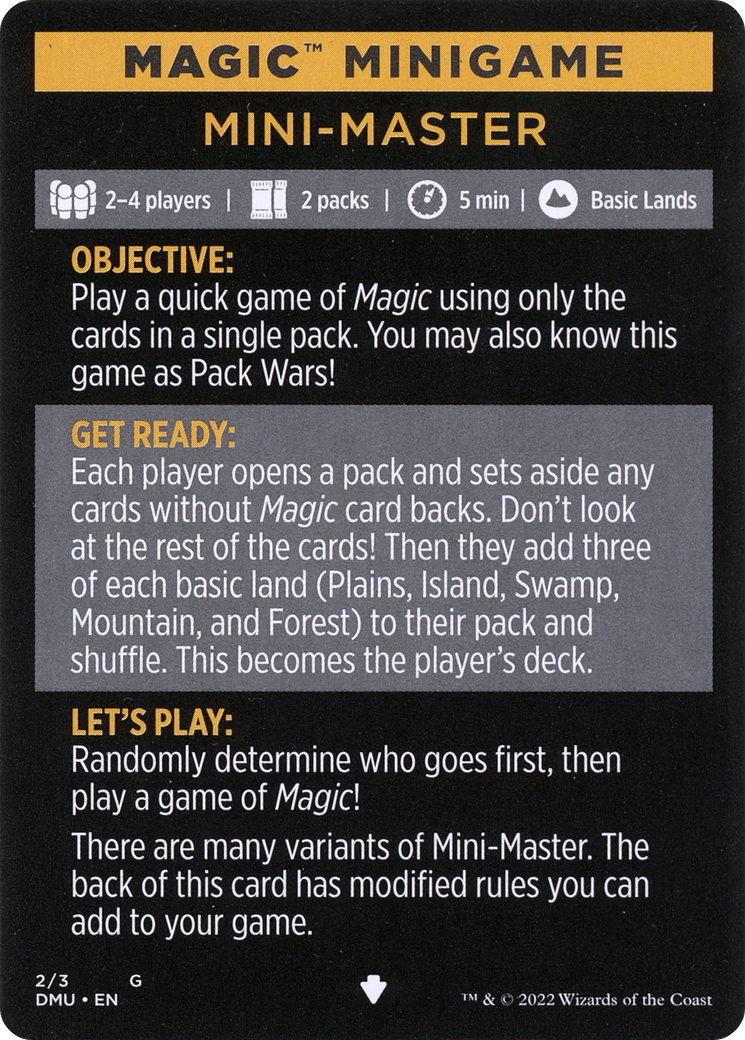 Mini-Master (Magic Minigame) [Commander Legends: Battle for Baldur's Gate Minigame] | GnG Games