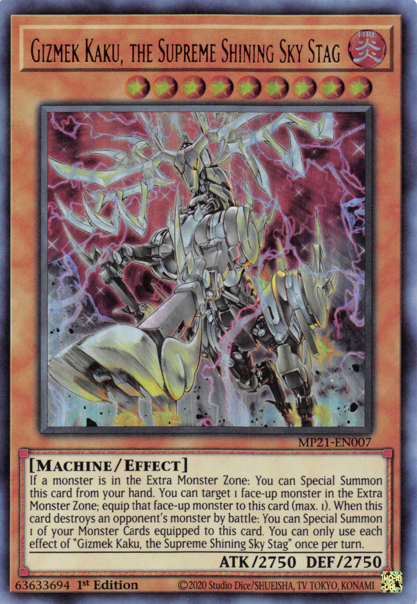 Gizmek Kaku, the Supreme Shining Sky Stag [MP21-EN007] Ultra Rare | GnG Games