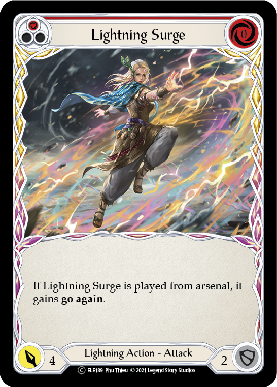 Lightning Surge (Red) [U-ELE189] Unlimited Rainbow Foil | GnG Games